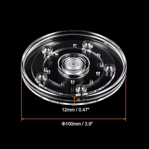 4 inch Clear Rotating Swivel Stand Lazy Susan Turntable Display - Picture 4 of 7